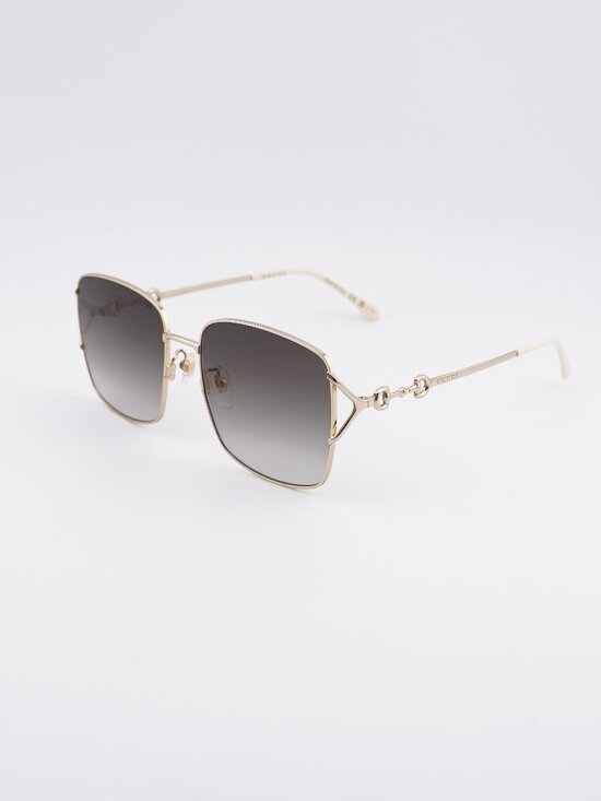 Gucci GG1018SK 003 Sunglasses Gold Square Frame, Brown Lenses main image 4